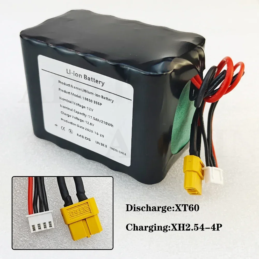 

3s5p battery pack 12V Battery 17.5Ah UAV for Various RC Airplane Drone Quadrotor XH2.54-4P XT60