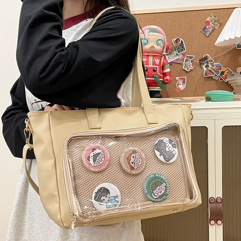 HAEX JK Uniform Tote Bag Women Individuality Subculture Students Badge Ita Bags Large Capacity Crossbody Shoulder Bolso Mujer