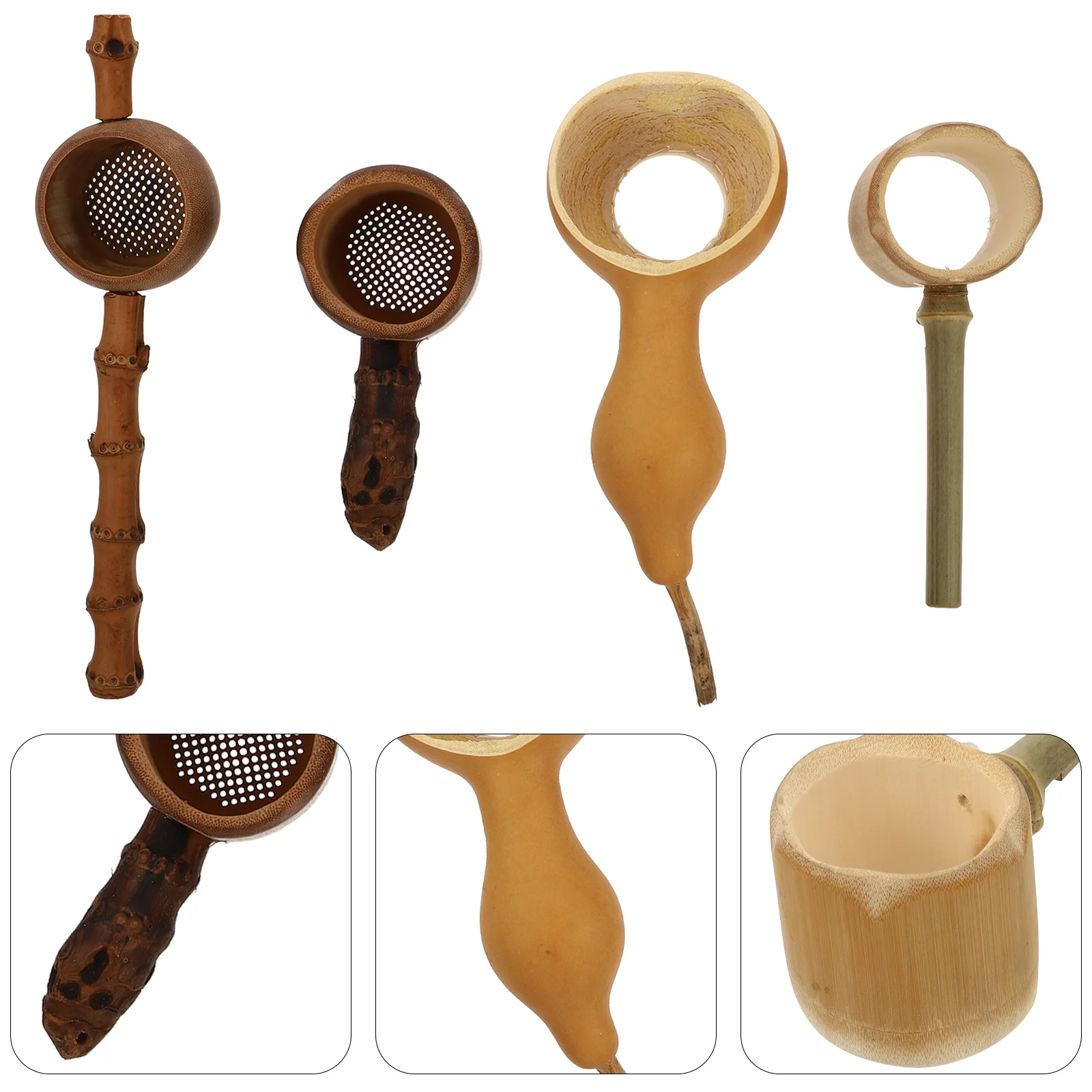 

4pcs Filter Bamboo Drainer Japanese Style Fine Mesh For Green Jasmine Oolong Flower Tea Practical Strainer Household Tea