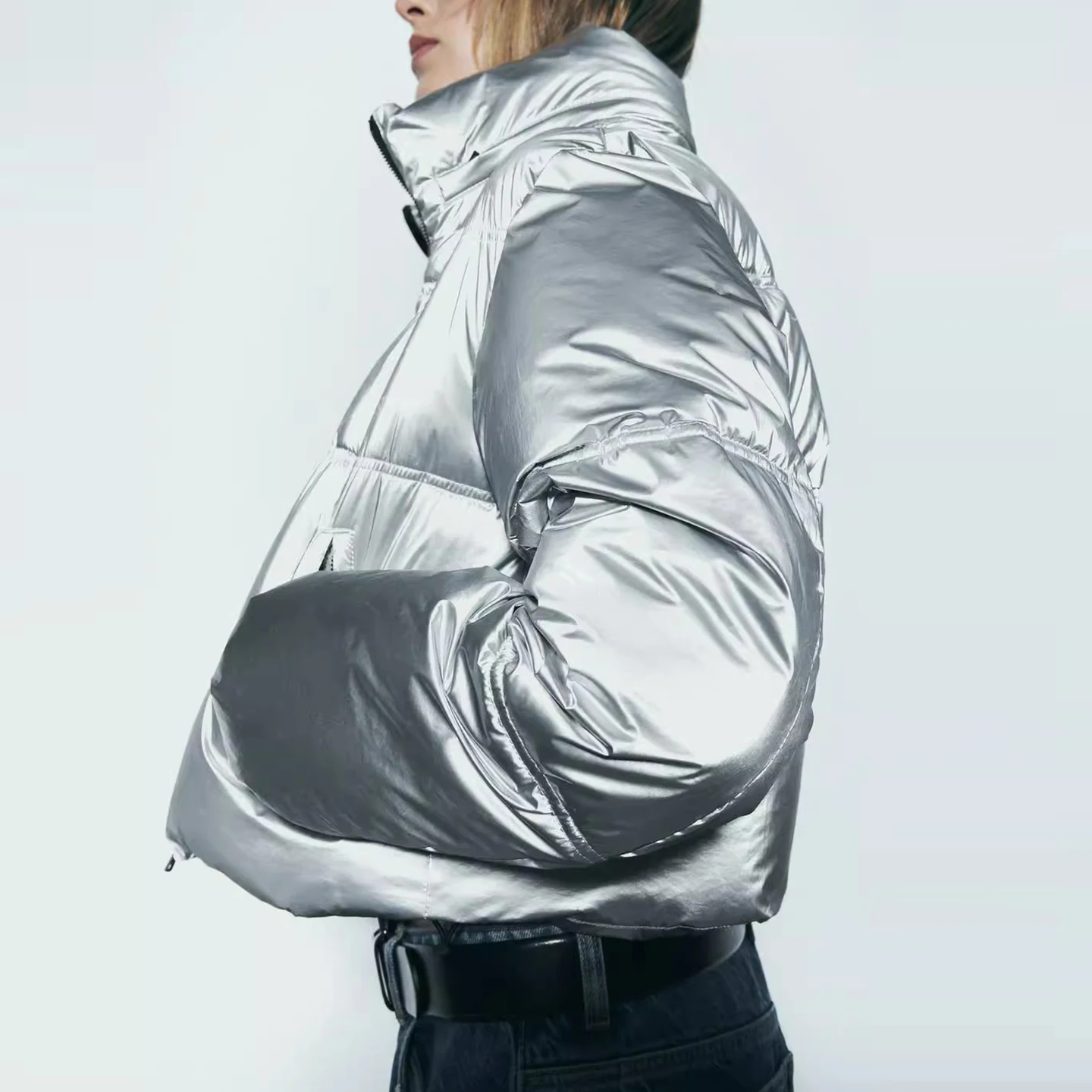 Faionable ort Jaet Cappotto da donna Colletto alla coreana Chiusura con cerniera Lungo Sve Autunno Nuovo arrivo Z Stand Fit Ladies'...