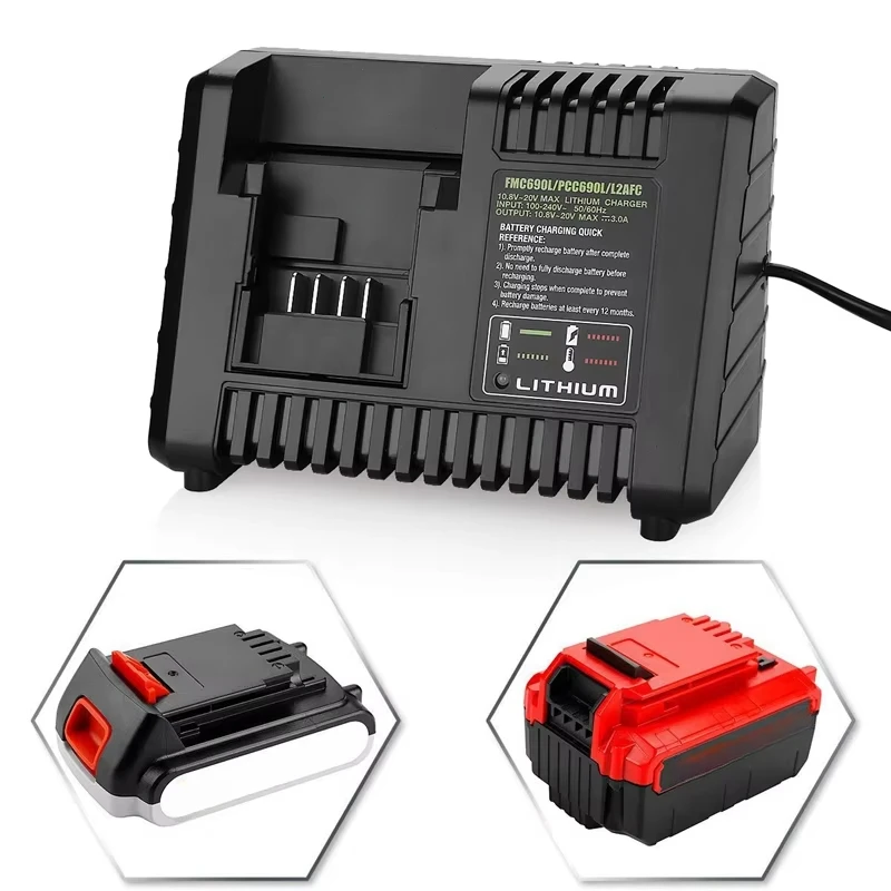 Bộ Sạc Nhanh Thay Thế Cho Porter Cáp 20V Max Lithium-Ion Cho Black & Decker 20V Lithium-Ion Porter-Cáp