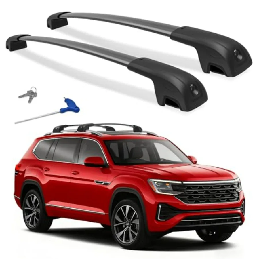

300lbs Roof Rack Cross Bars Compatible with Volkswagen VW Atlas 2017-2026 Not Fit for Atlas Cross Sport Heavy Duty Aluminum Loc