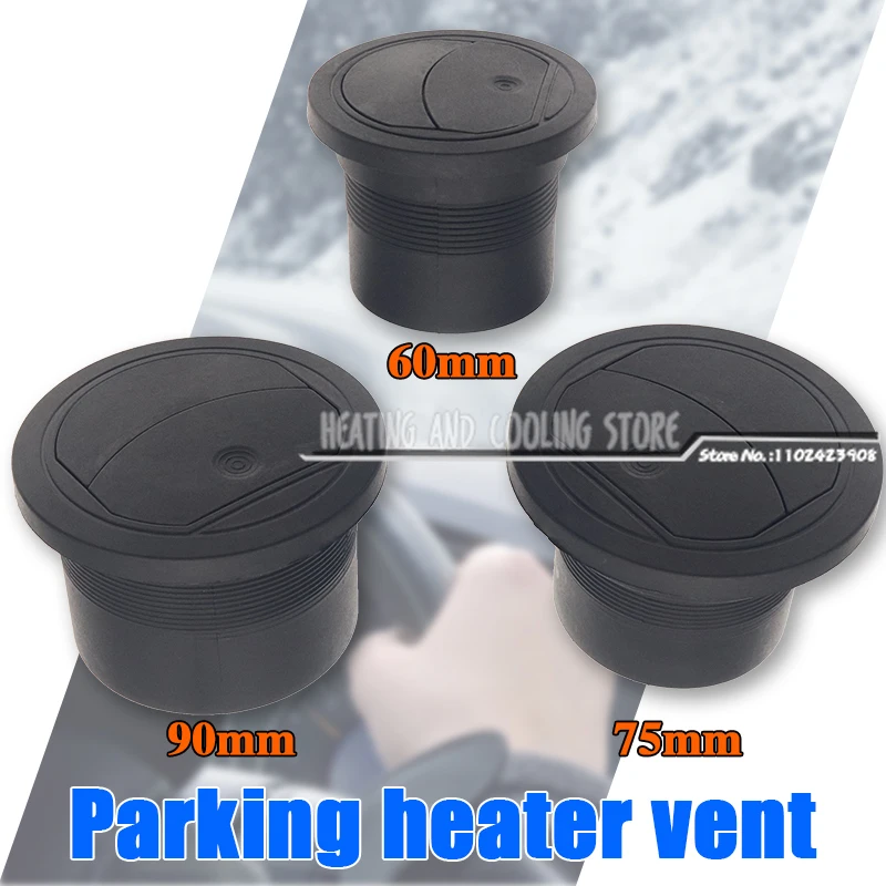 42/60/75/90mm Car Diesel Heater Pipe  Openable Round Vent Outlet Rotatable Black Exhaust Joint Connector For Parking Heater