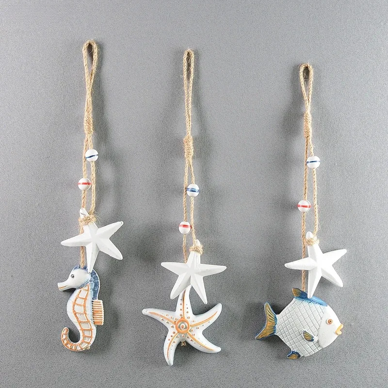 البحر الأبيض المتوسط الجدار الشنق فرس البحر/الأسماك/صدفة الزينة الإبداعية جدار الفن غرفة الأطفال ديكور بحري الشاطئ تحت عنوان ديكور