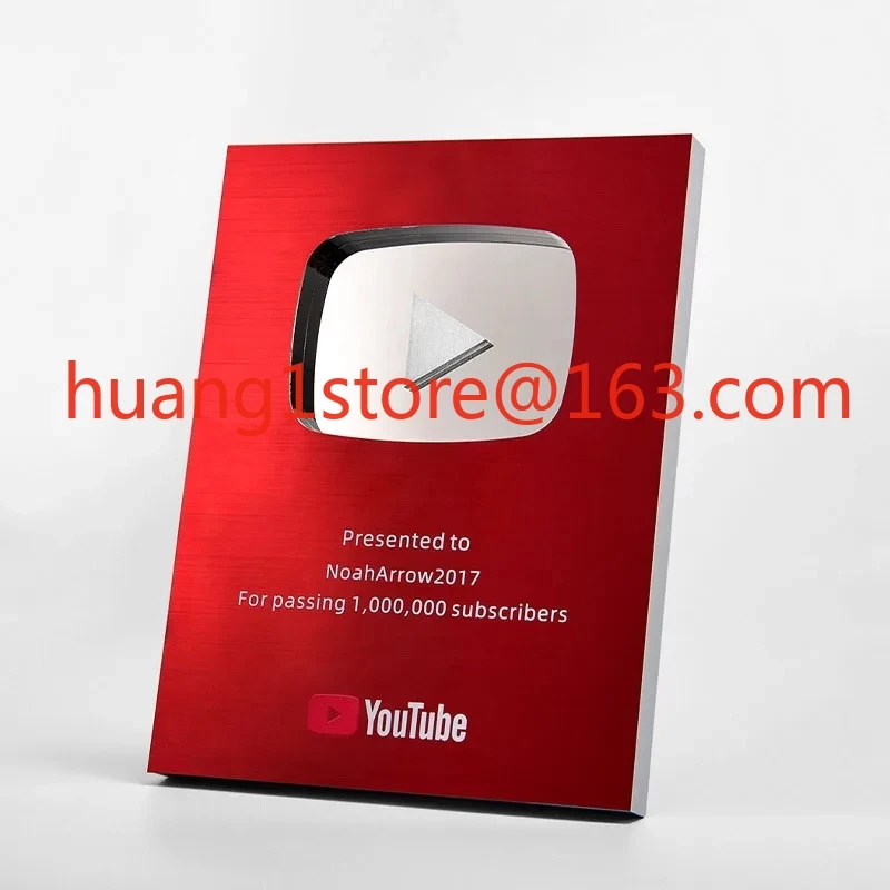 Medal customizationCustom YouTube Play Button Award | Personalized Subscriber Plaque | Content Creator Gift