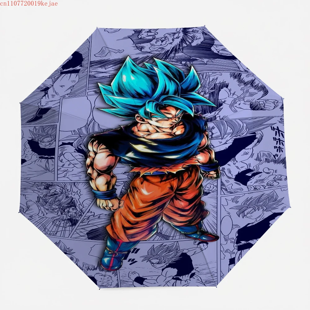 Anime Dragon Ball Vegeta Regenschirm, Klassische Manga-Kampfszene Collage, Kompakter Faltbarer Regenschirm, für Cosplay & Täglichen Gebrauch