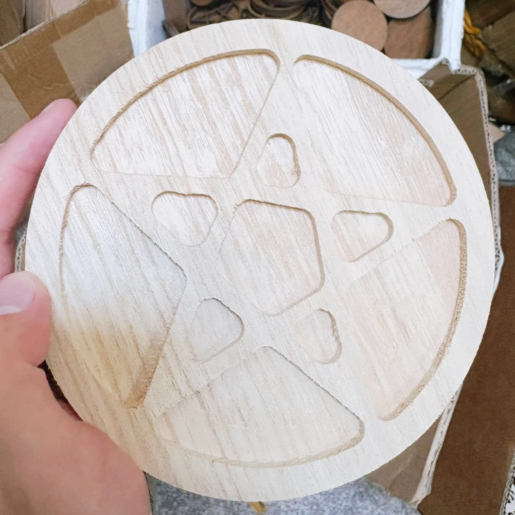 

15 см деревянная пентаграмма круглый органайзер для ювелирных изделий лоток из натурального бука колдовство энергетическая база исцеление подставка для медитации