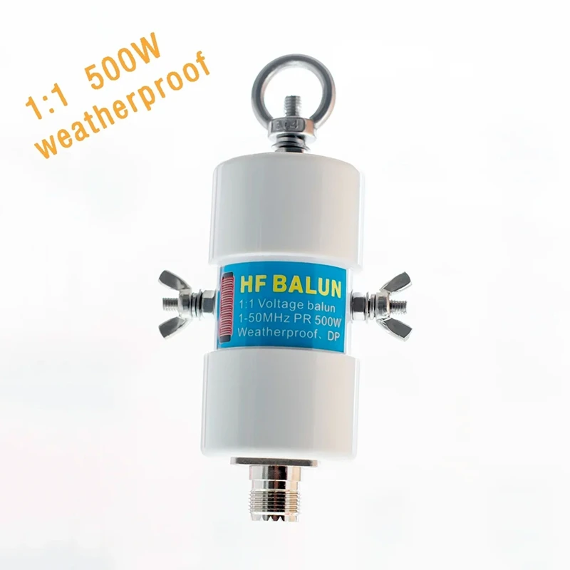 500W 1:1 Waterproof HF Balun For 160M - 6M Bands (1.8 - 50Mhz) Waterproof DIY Inverted V Antenna Shortwave Antenna Balun