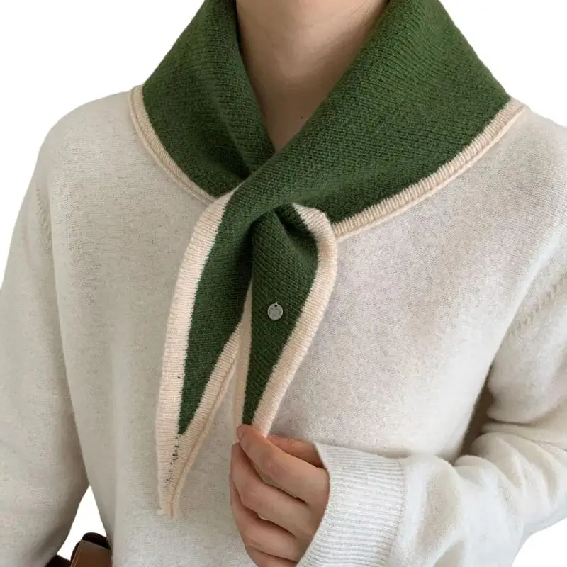 

A52E Comfortable Knitted Winter Scarf Fashionable Triangular Design High End For Sensitive Skin Adults