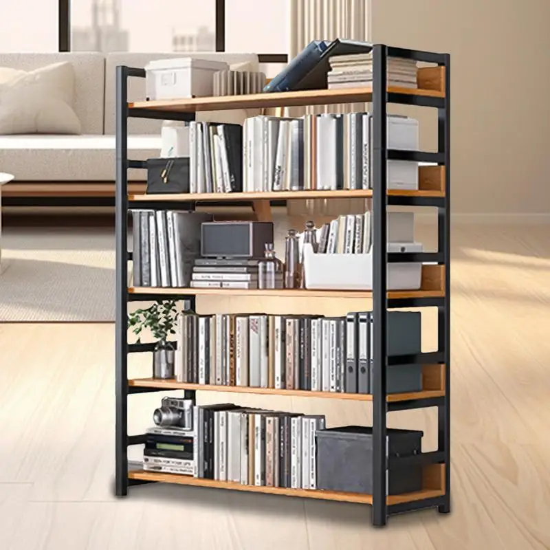 Storage rack multi-layer storage rack shelf household bookshelf floor display rack simple steel wood storage rack Garage shelf