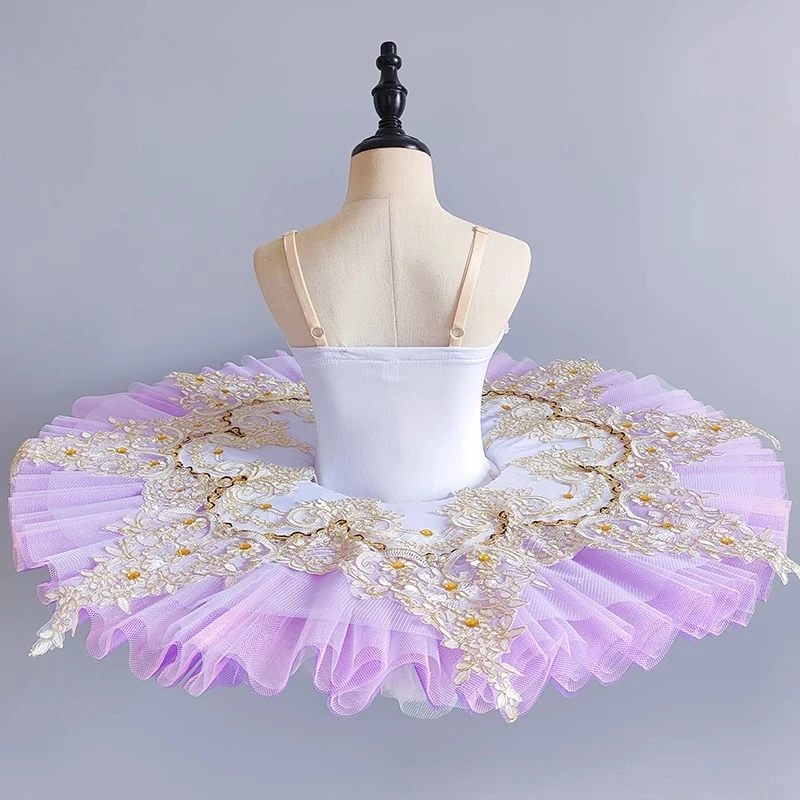 스카이 블루 프로페셔널 발레 튜튜 소녀 플래터 팬케이크 튜튜 발레리나 파티 드레스 성인 여성 어린이 발레 댄스 의상