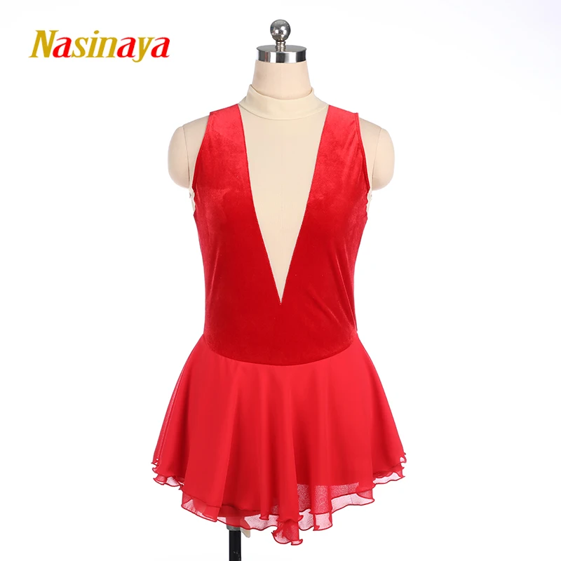 

Girls Skating Costume Black Sleeveless Custom Rhythmic Gymnastics Tights Pattern Skating Quality Good