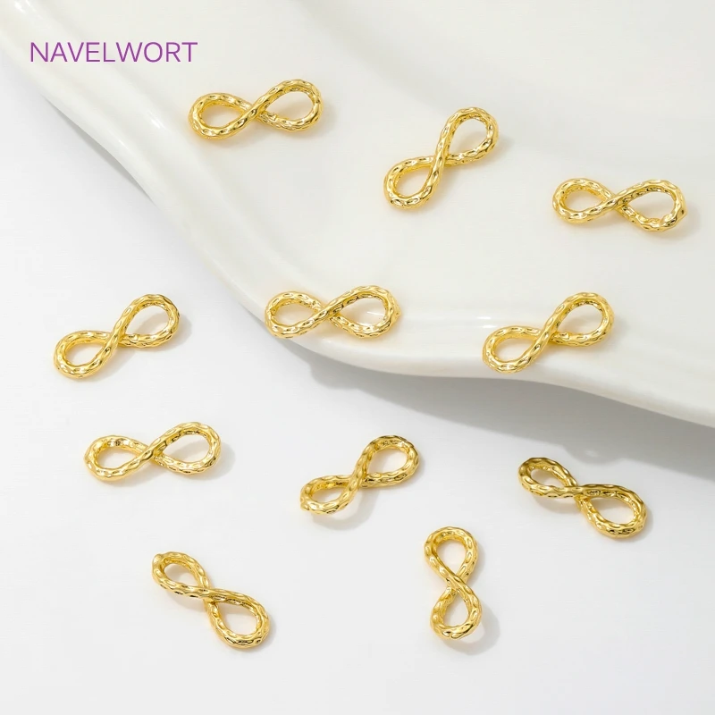 18K Gold Plated 8 รูปร่างสร้อยข้อมือ Connector,เครื่องประดับ End Connectors,ทองเหลือง Spacer ลูกปัดบาร์ Connector เครื่องประดับ DIY ทําอุปกรณ์