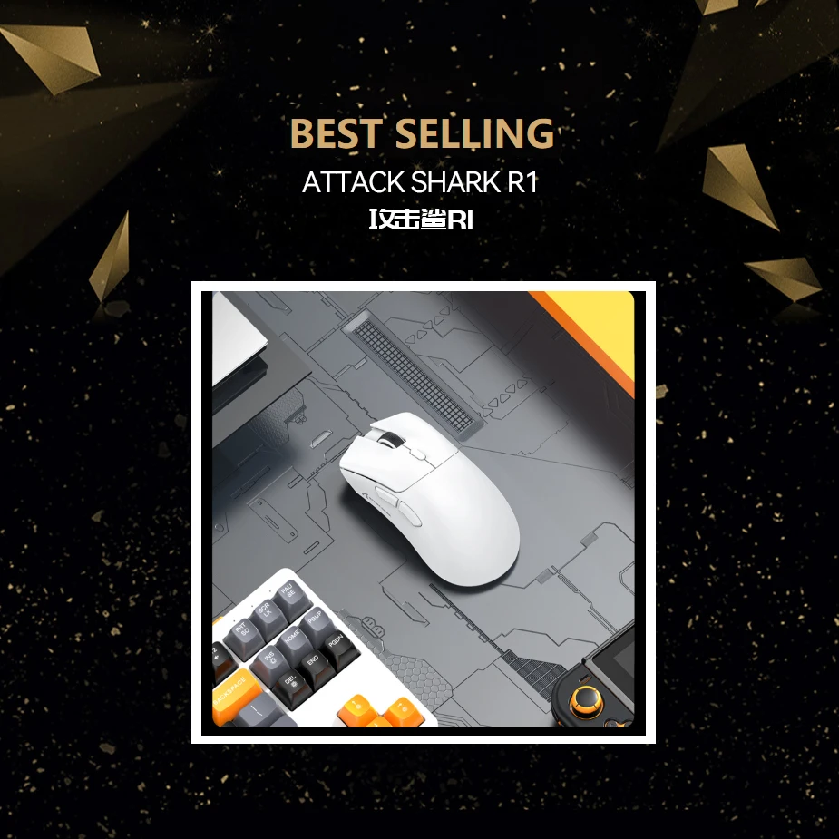 

Милый! Беспроводная мышь Attack Shark R1, легкая, 18000 DPI, 1000 Гц PAW3311, трехрежимное подключение Bluetooth, игровая мышь с макросами