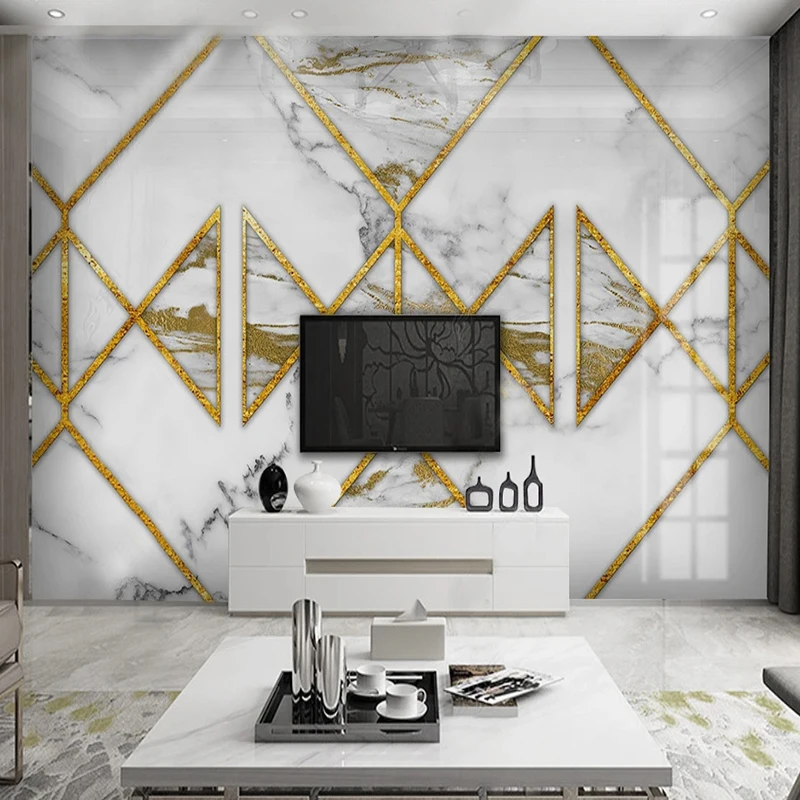 Custom Any Size Mural Modern Creative Abstract Geometric Marble Wallpaper Living Room TV Sofa Decor Art Fresco 3D Wall Painting