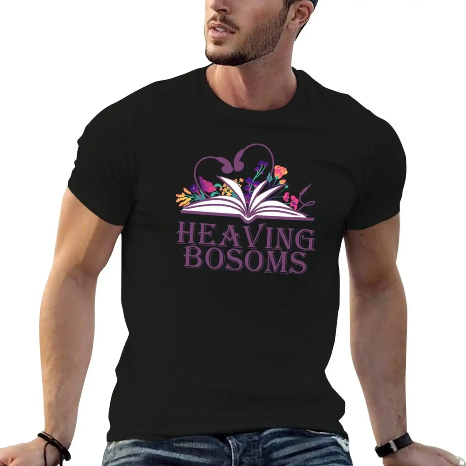 

Heaving Bosoms Floral Logo T-Shirt Personalized t-shirt plus size clothes for a boy mens graphic t-shirts funny