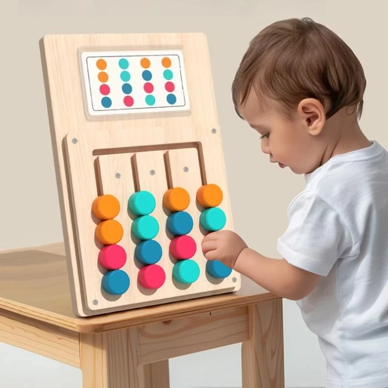 Kids Montessori Color Shape Matching Cognition Learning Board Logic Thinking Training Hand Eye Coordination Toddler Toys Gifts view 2