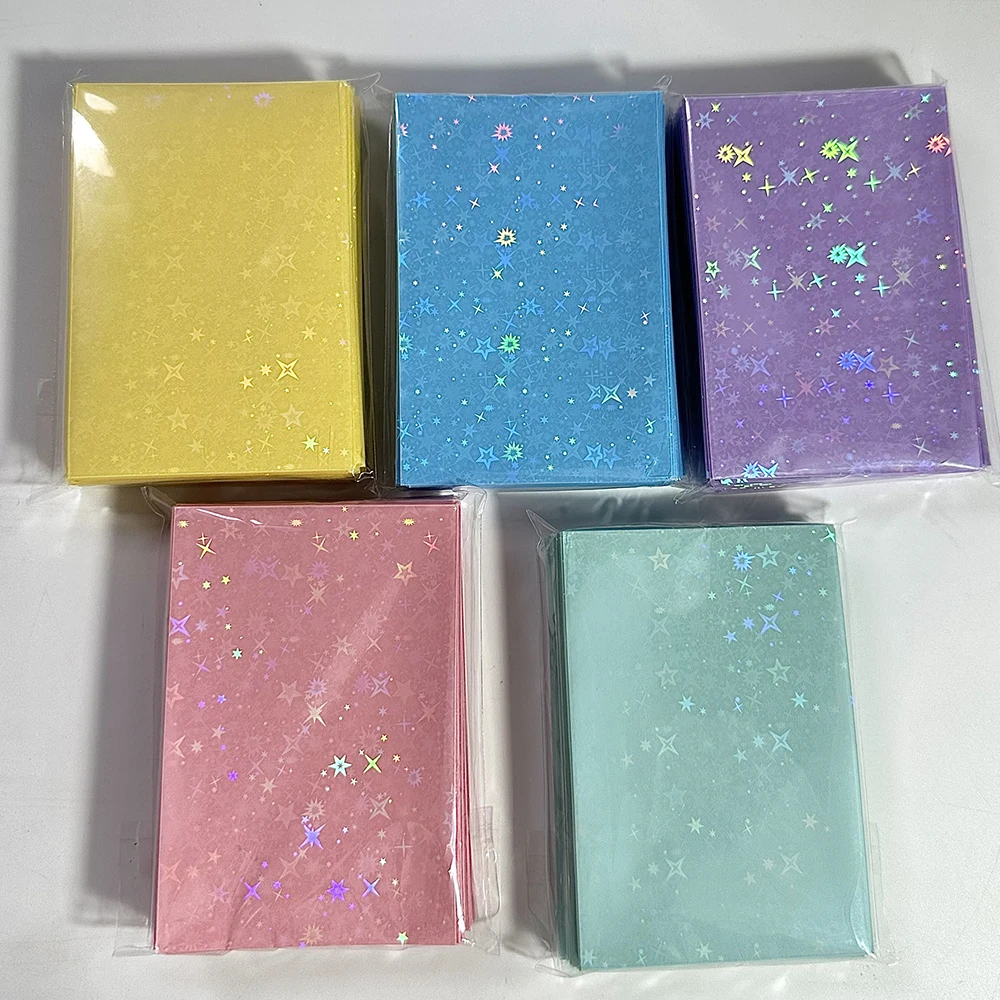 

INS Glittery Star Love Heart 50pcs/pack Colored Toploader Card Photocard Sleeves Idol Photo Cards Protective Storage Bag