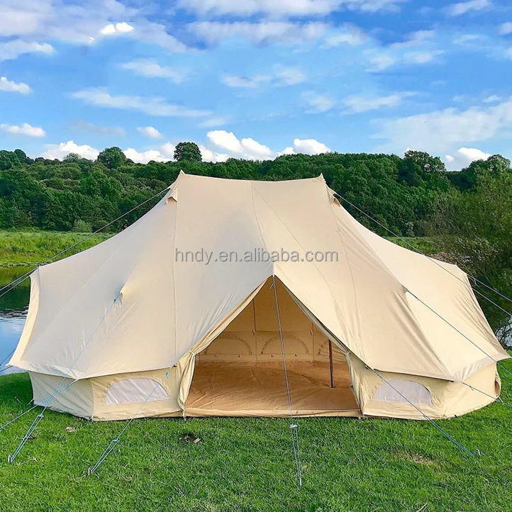 6M Cotton Canvas Emperor Tent 3 Doors Large Waterproof Tent for 8-12 People Camping Party