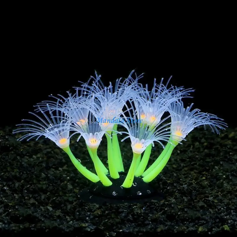 

U2JC Glowing Coral Decor Coral False Artificial Coral Statue for Aquarium Reef