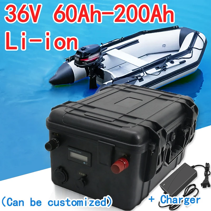 36v lithium-ion battery 60Ah 80Ah 100Ah 120Ah 150Ah 180Ah 200Ah take charger for trolling motor fishing boat propeller