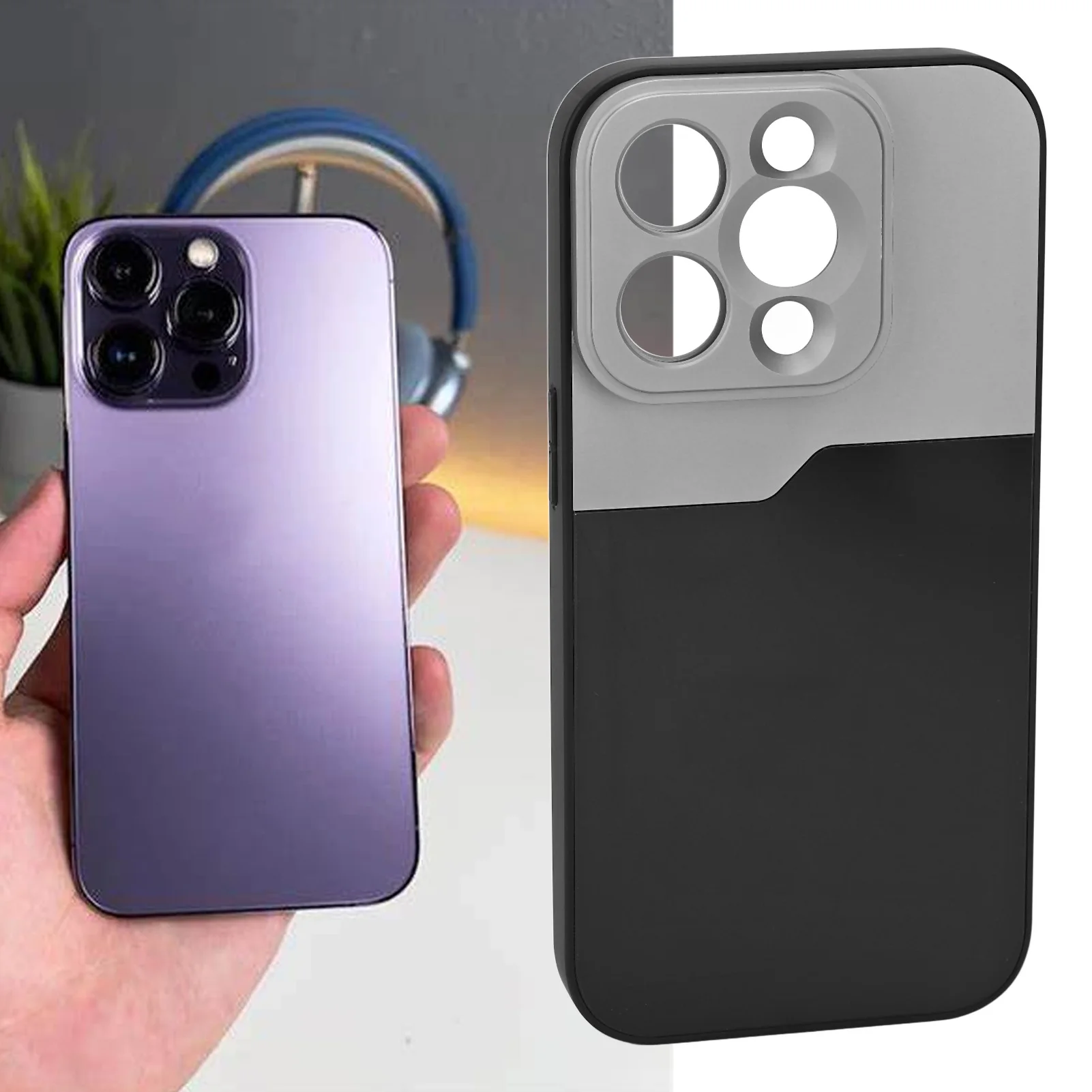 Phone Case for Iphone14 Pro Shockproof Phone Back Cover with Integrated 17mm Thread In Case Lens Mount Phone Protective Case