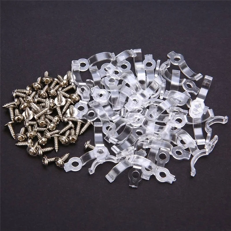20 Pcs  LED Fixing Silicone Mounting Clips With Screw For Fix 5050 RGB Single Color LED Strip Waterproof LED Strip Light Tape