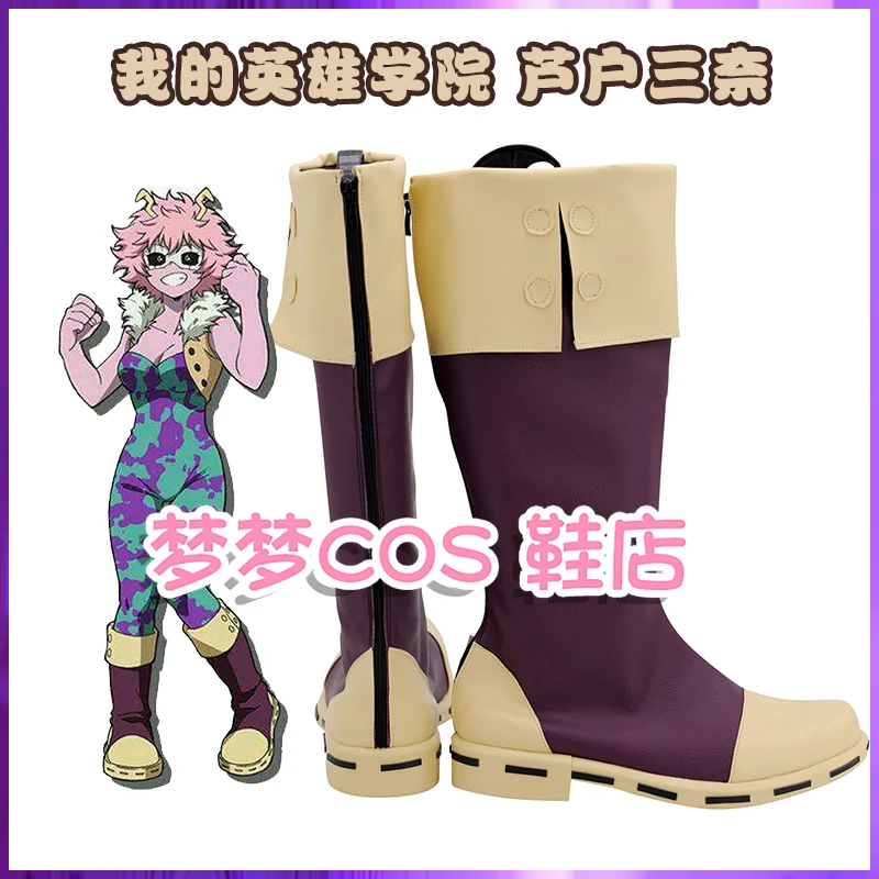 Anime My Hero Academia Ashido Mina Cosplay Stivali Scarpe Donna Scarpe da festa di carnevale