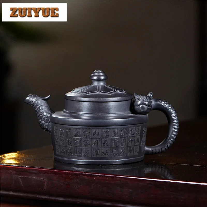 400ml Exquisite Yixing Purple Clay Teapots Handmade Pagoda Pot Raw Ore Stone Yellow Mud Kettle With Infuser Chinese Zisha Teaset