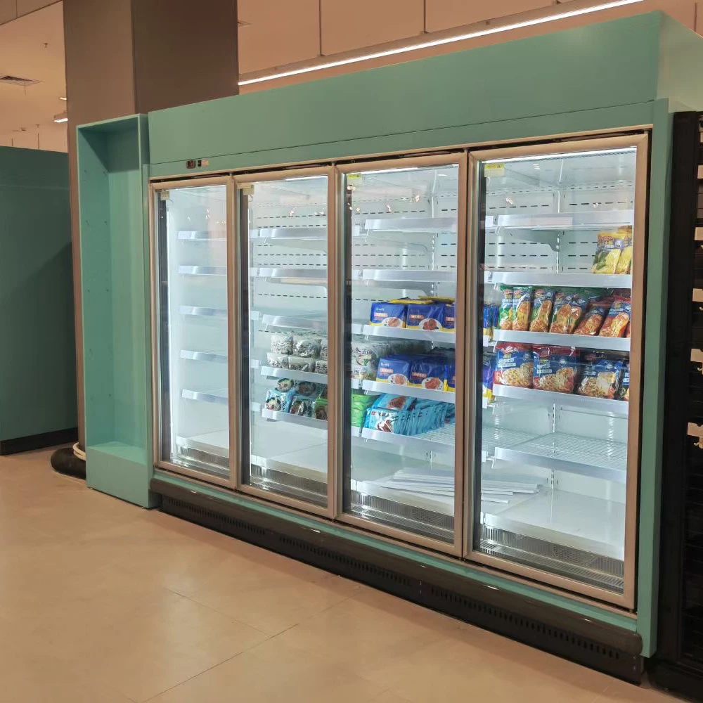 

4-Door Glass Door Upright Freezer Single-Temperature Refrigerator Display Fridge for Supermarket Use