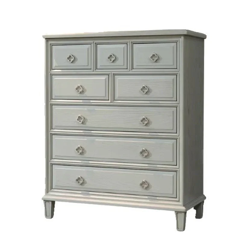 

American solid wood chest of drawers,living room storage, modern simple light luxury bucket cabinet,