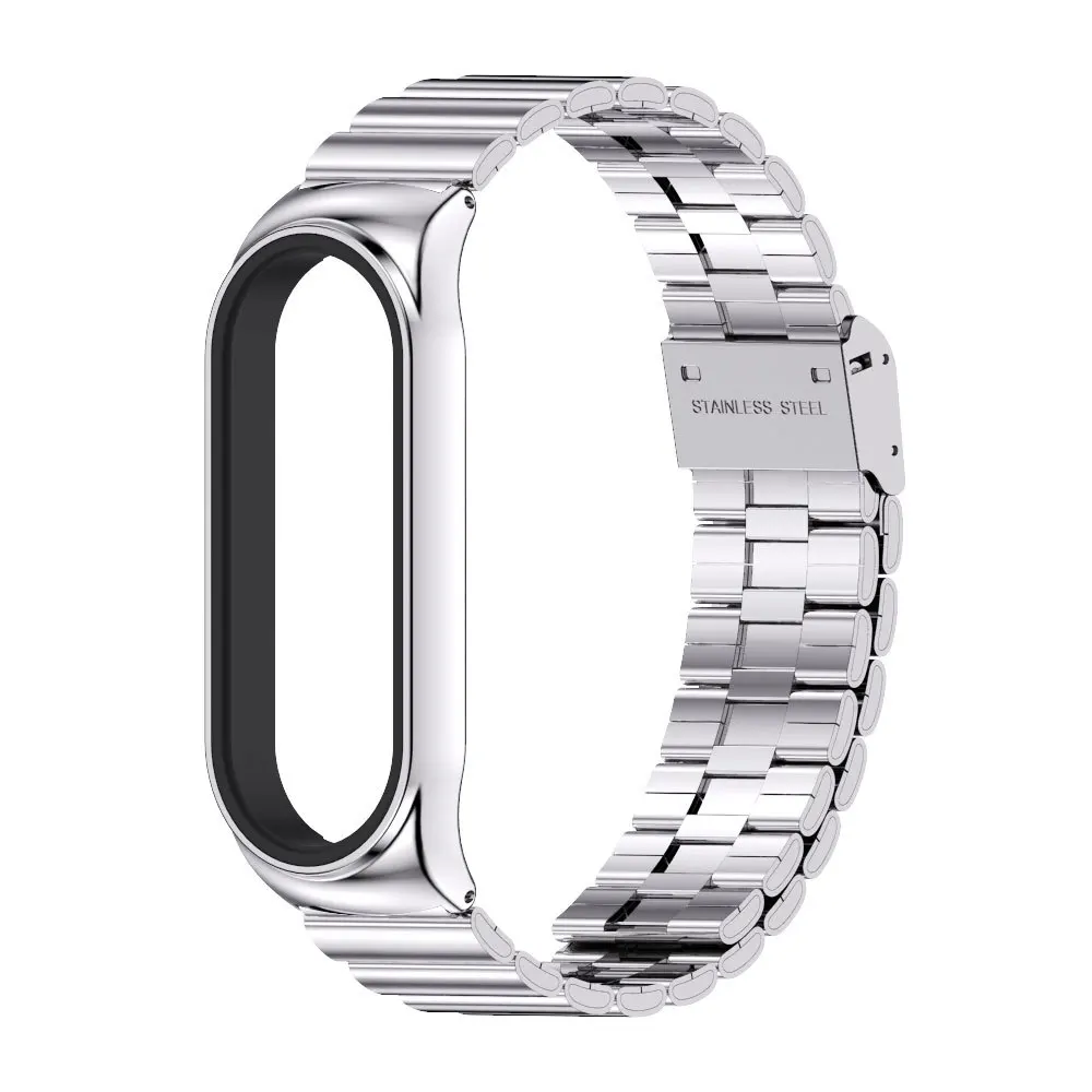 Metal Strap For mi band 8 strap For mi 6/5/4/3 universal smartwatch band 304 stainless steel bamboo bracelet formi 7