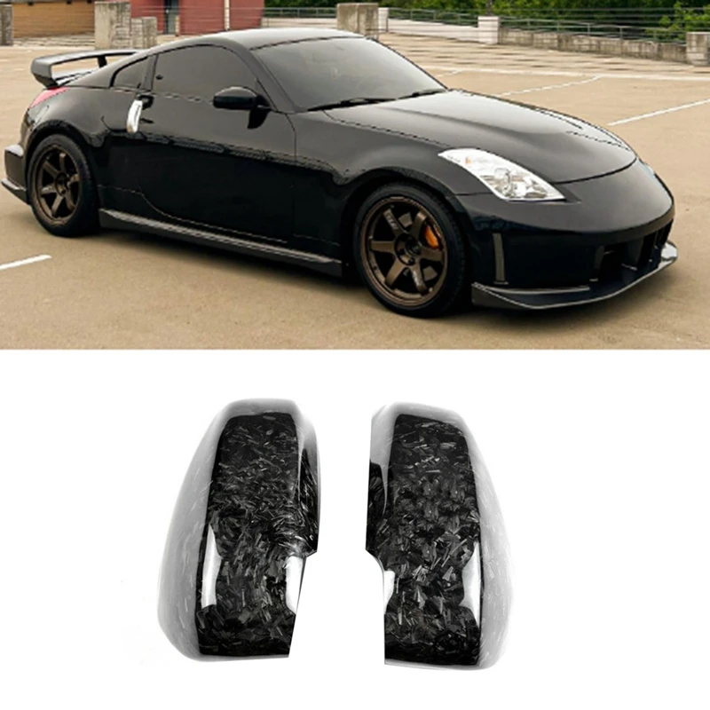 

Car Side Rear View Mirror Cover Carbon Fiber Forging Pattern For NISSAN 350Z Z33 2003-2008 Side Wing Mirror Caps