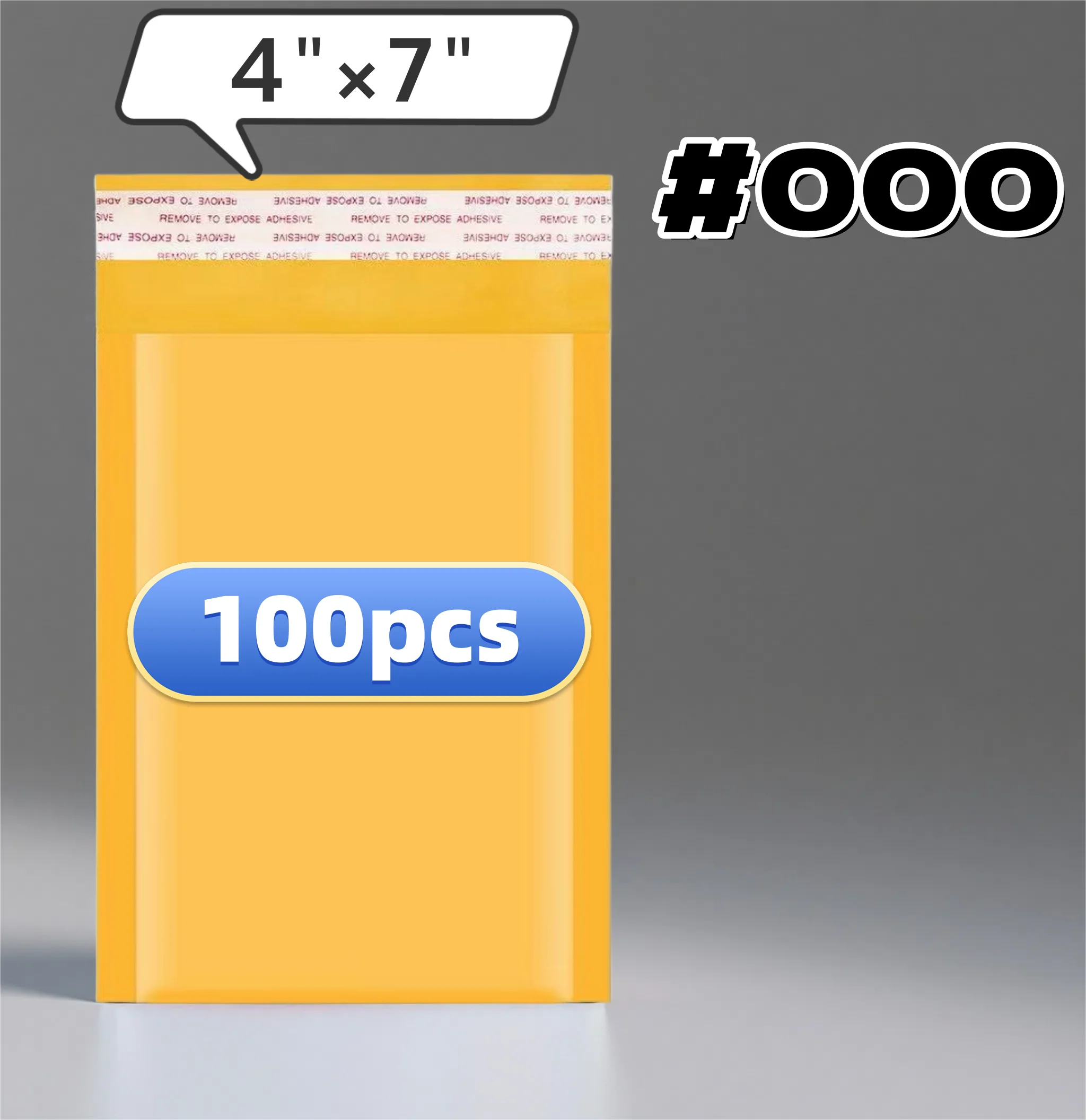 

100 Pcs #000 4x7'' Kraft Bubble Mailers Shipping Mailing Padded Bags Envelopes Self-Seal LightWeight MADE IN USA