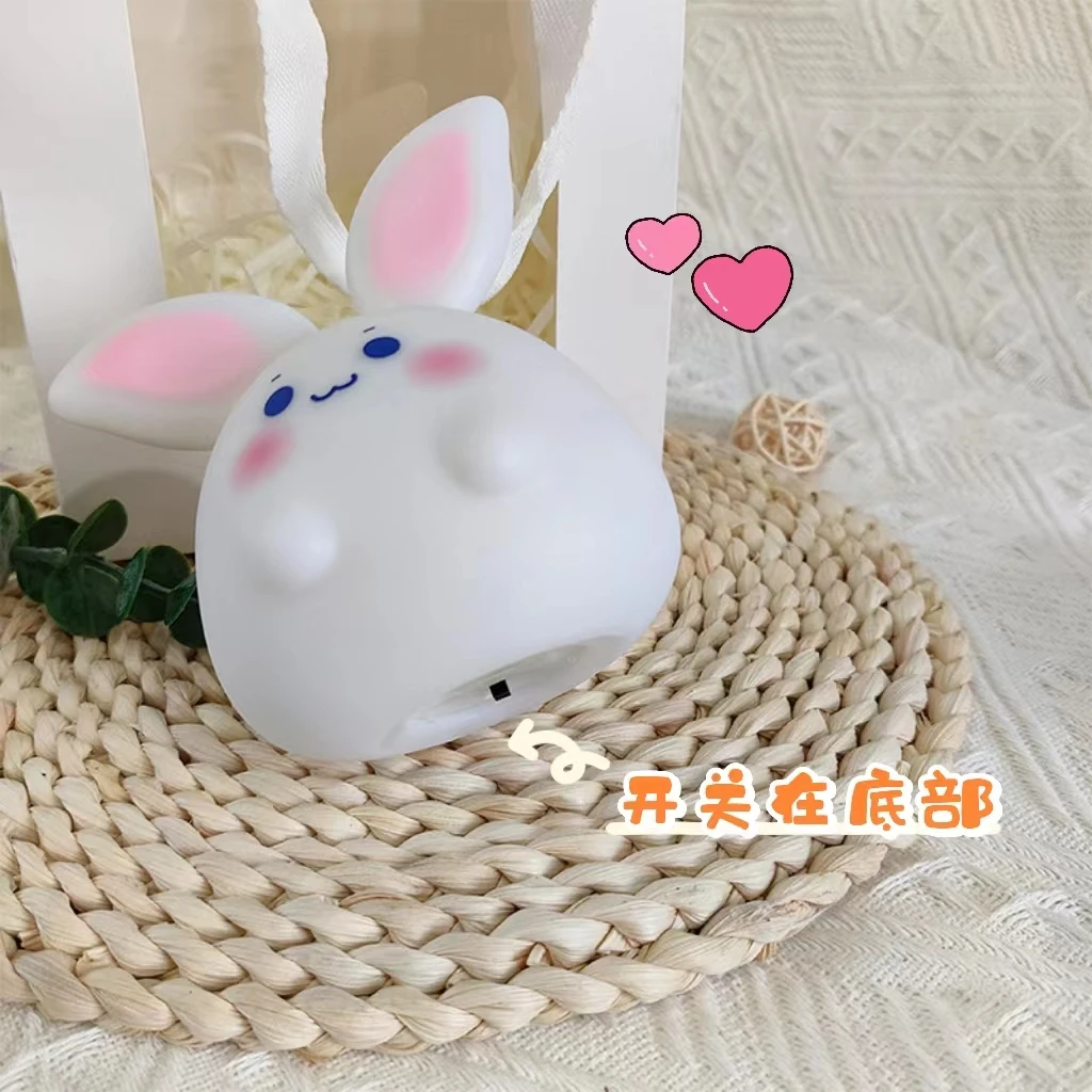 Big Eared Rabbit Small Night Light Electronic Luminous Toy Warm Light Atmosphere Decoration Cute Shape Children Gift