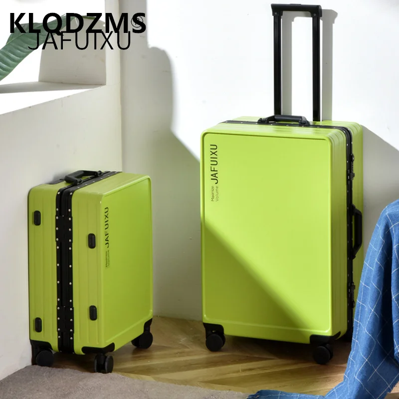 KLQDZMS 20 "24" 26 Inch New Suitcase ABS + PC Men's Boarding Box Women's Aluminum Frame Trolley Case with Wheels Rolling Luggage