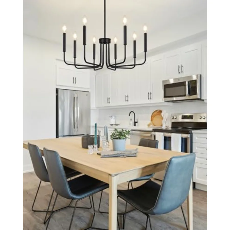 8 Light Chelier for Dining Room Light Fixture, Modern Farmhouse Chandelier Candle for Bedroom, Entryway, Foyer, Staircase, Kitc