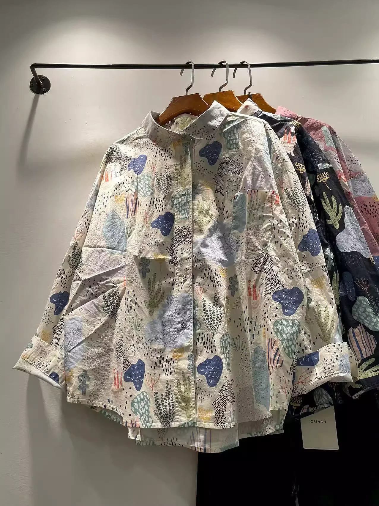 

100% cotton plus size woman clothing original cactus print shirts and blouses for women Japan style cartoon printed large size t