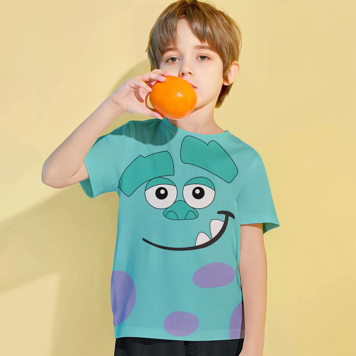 Summer Kids Cartoon Monsters Inc Tops Tees Funny 3D Print T-shirt Cartoon Children Short Sleeve Clothing Boys Sports Streetwear