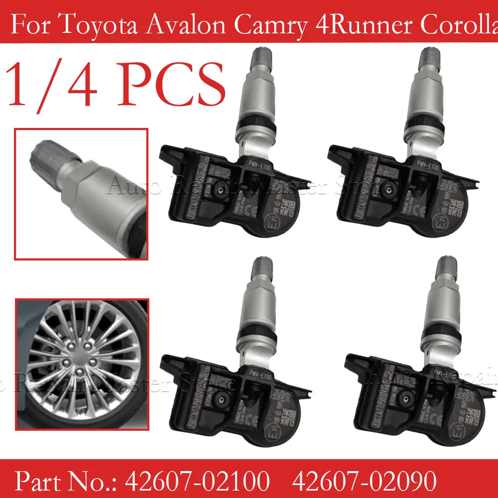 1/4PCS Tire Pressure Sensor TPMS 42607-02090 4260702050 For Toyota AVALON CAMRY 4RUNNER COROLLA 2019 2020 PMV-E100 42607-02100