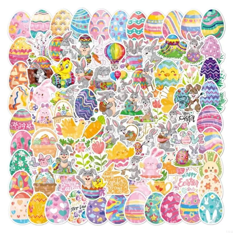 Y5LB Easter Theme Aesthetic Sticker for Water Bottle Scrapbook Journal Phone Luggage