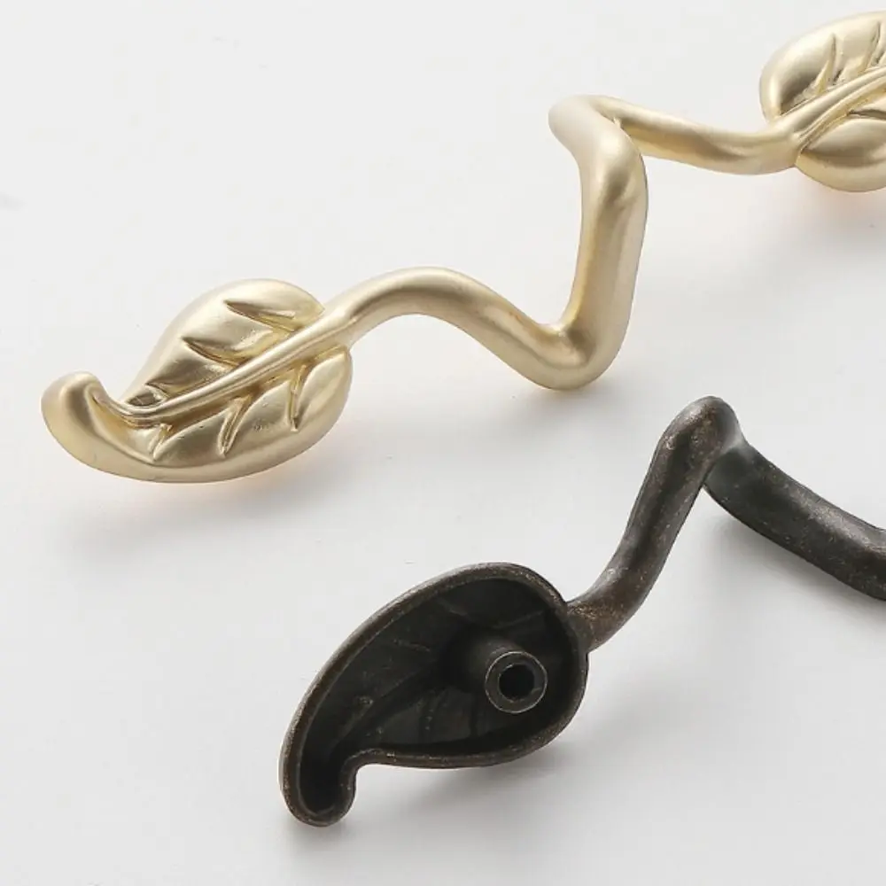 Maniglie a forma di foglia in lega di zinco, distanza dei fori, maniglie decorative per armadietti, cassettiere hardware per mobili a forma di foglia in stile europeo