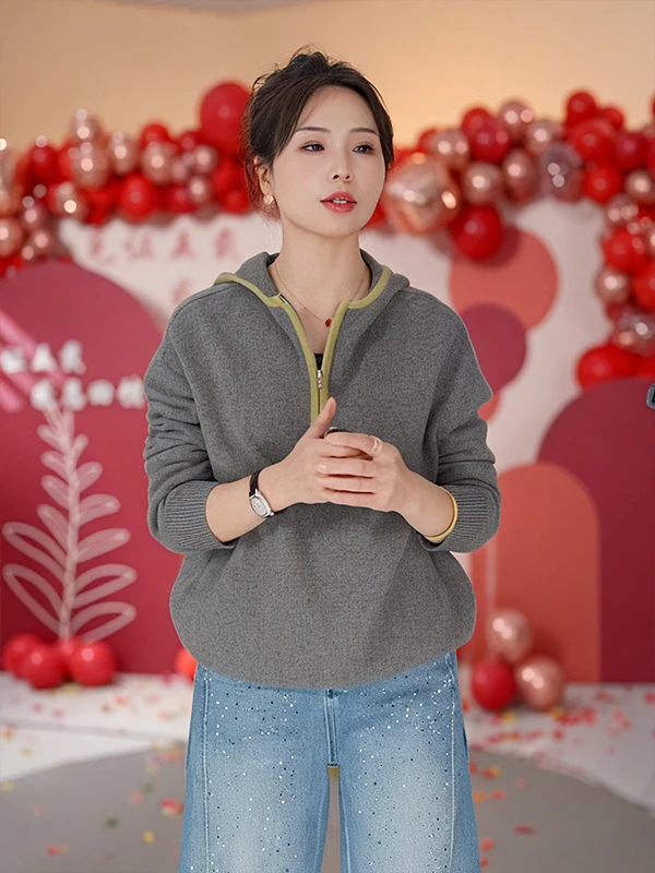 

Шерстяной вязаный свитер-пуловер женский, повседневный, однотонный, базовый слой, зимний, модный