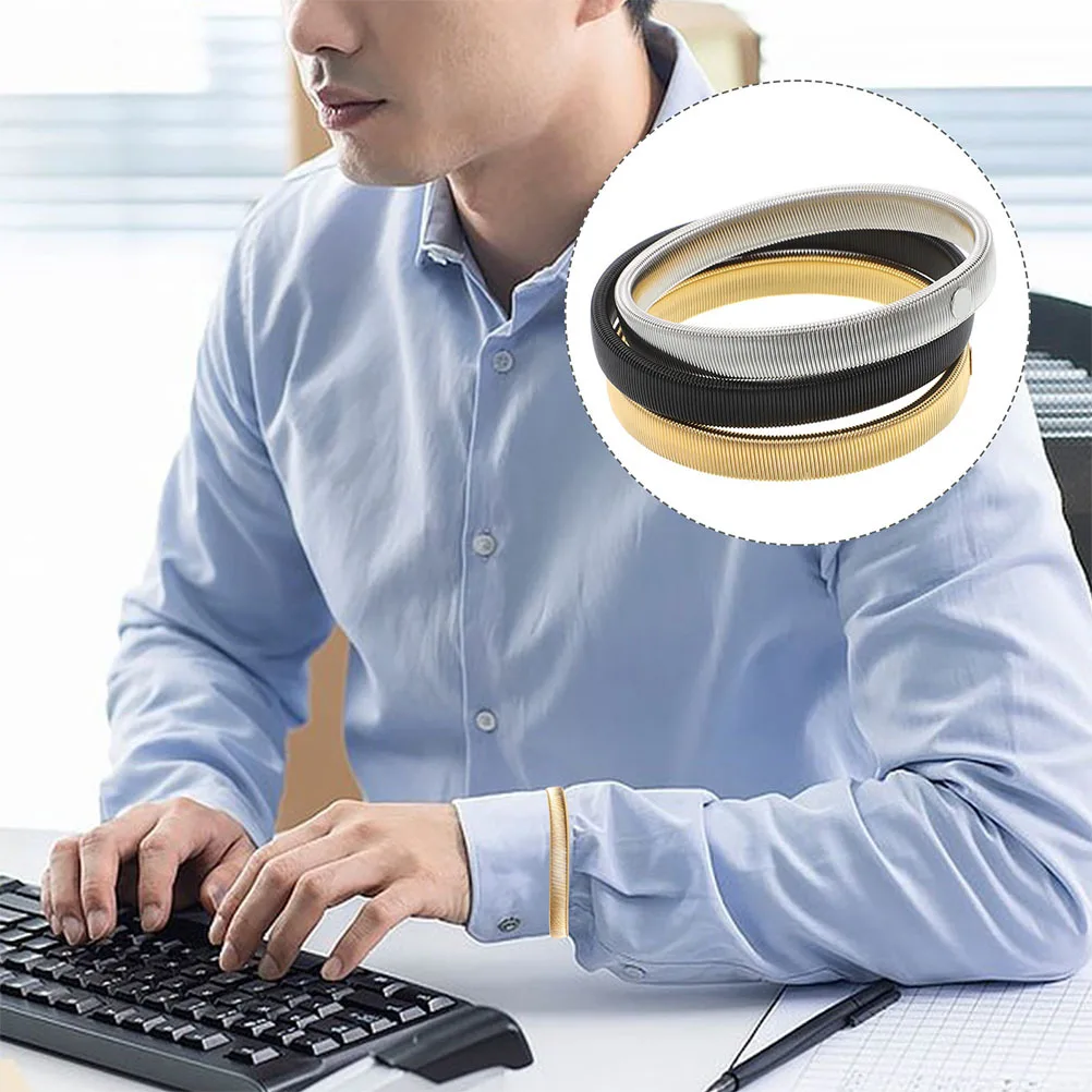 

12Pcs Mens Elastic Metal Sleeve Garters Adjustable Anti Slip Shirt Sleeve Retainers Stretchy Armbands for Work Casual