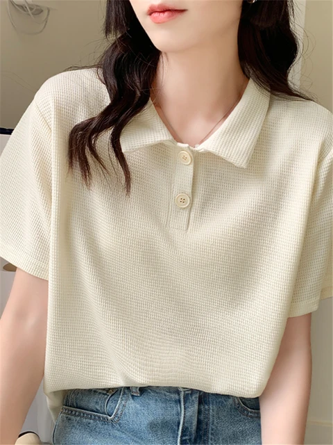 Button down polo shirts for womens sale