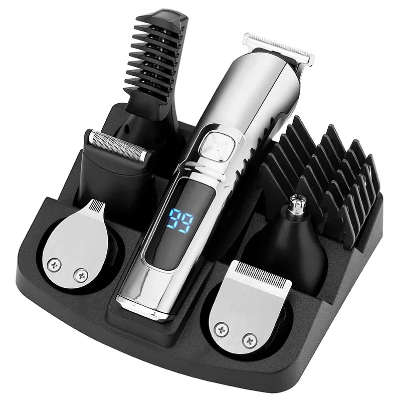 RESUXI FK-8688T Multifunction Beard Hair Trimmer 6 in 1  Hair Clipper Electric Razor Grooming Kit Facial Nose Ear Trimmer