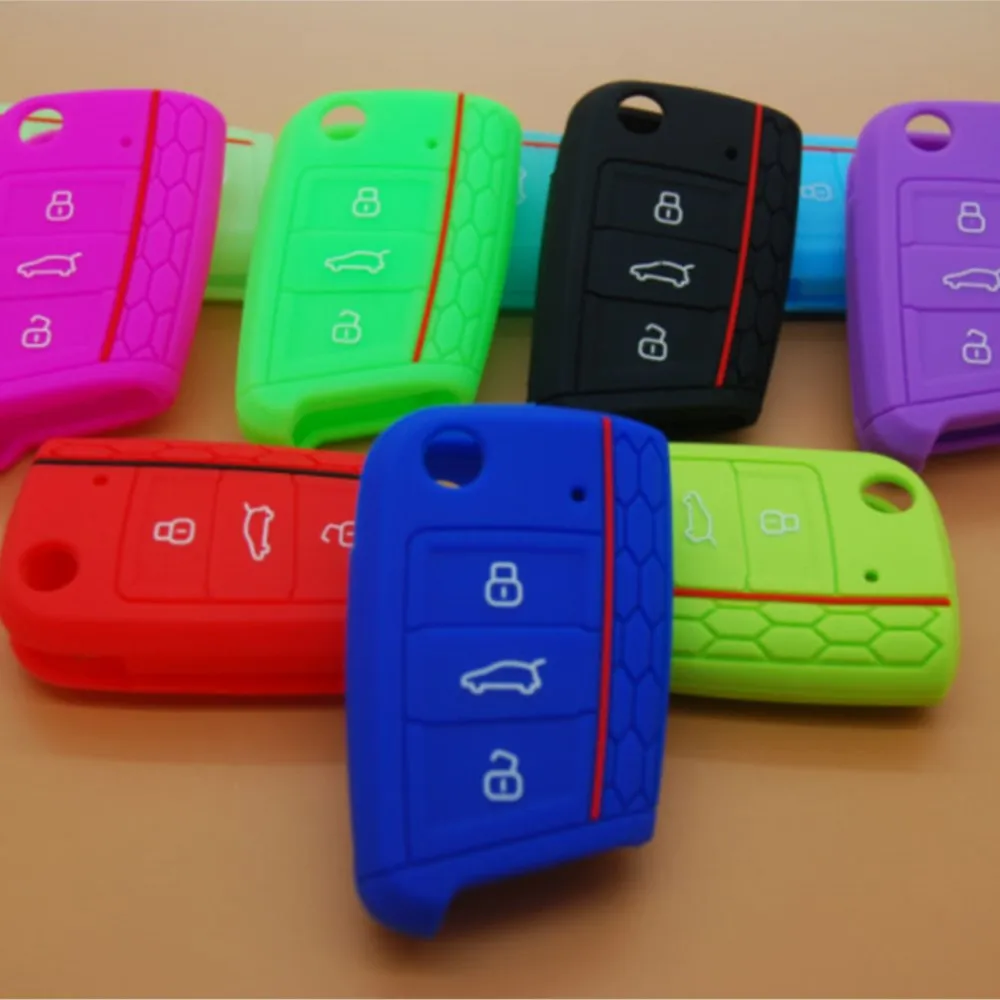 1ps Car Key Case Cover Remote 3 Buttons for Volkswagen VW Golf 7 mk7 Skoda Octavia A7 New Polo Key Protector Accessories Auto