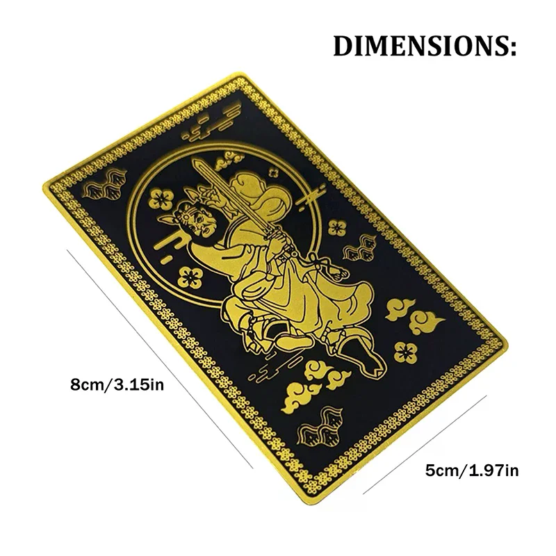 Night Protector Chung Kwei Fengshui Card Night Spot Protection Metal Fengshui Amulet Card Lucky Charms Card For Home & Office