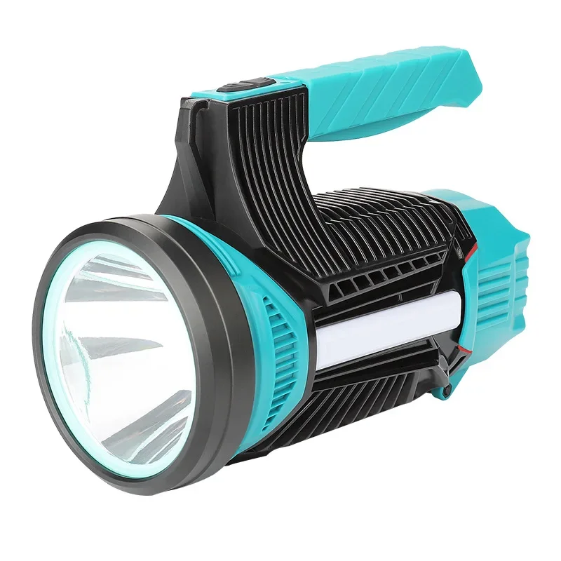 Super Bright LED Bulbs Waterproof Rechargeable Searchlight Handheld Torch Work Light with Side Light Built-in Battery Spotlight