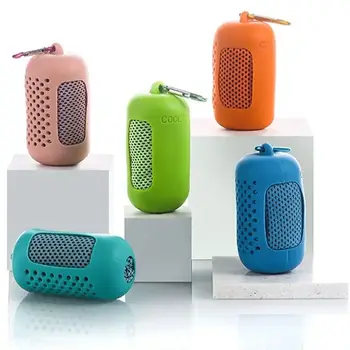 Toalha de gelo refrigerando portátil, toalha dobrável dos esportes, secagem rápida, microfibra, absorção do suor, frio, aptidão, fresco, jogging
